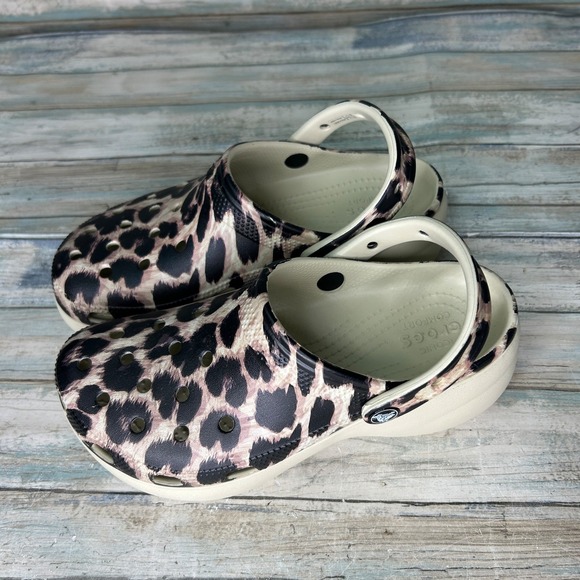 Crocs Classic Platform Animal Remix Clog Leopard Womens Size 7 - Picture 3 of 7